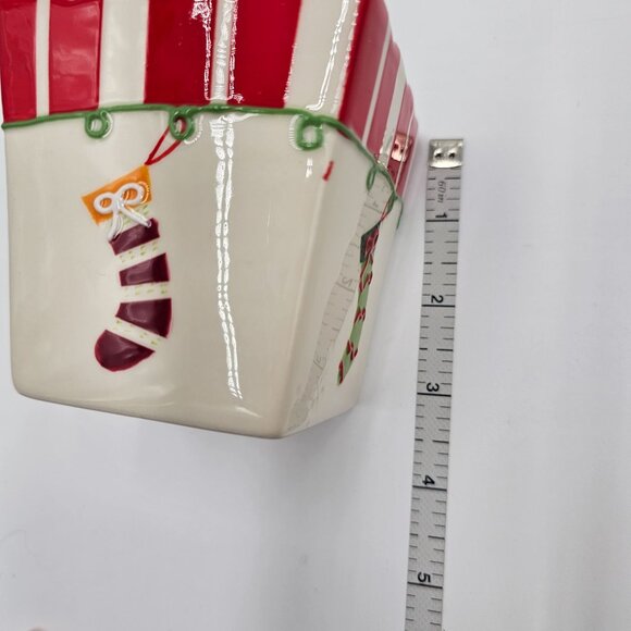 VTG Set Of 3 Holiday Food Safe Ceramic Stacking Containers Christmas Decor - Picture 8 of 16